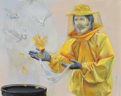 Intercessione -  silicato e olio su tela -120x100 - 2015