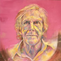 John Cage -olio su tela - 30x30 -2020